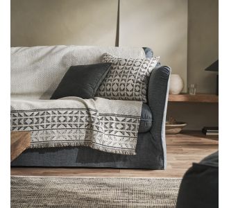 Ριχτάρι Τετραθέσιου 180x350cm GOFIS HOME  Indira Ecru/Black 258/05 |  Ριχτάρια στο espiti
