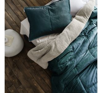 Πάπλωμα-Κουβέρτα 170x220cm GOFIS HOME  Teddy Jean Blue 407/18 |  Κουβερτοπαπλώματα  στο espiti