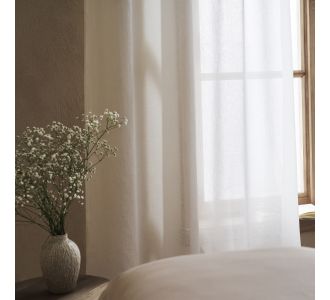 Κουρτίνα με σιρίτι 140x280cm GOFIS HOME  Maisy White 507/05 |  Ετοιμες μονοχρωμες κουρτίνες στο espiti