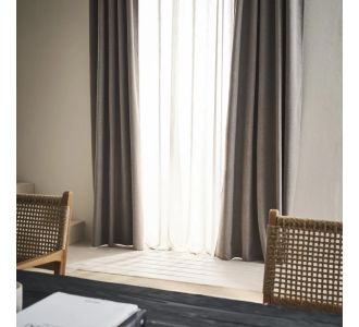 Κουρτίνα συσκότισης  με σιρίτι 155x280cm GOFIS HOME  Nap Warm Beige AW24 129 |  Ετοιμες μονοχρωμες κουρτίνες στο espiti