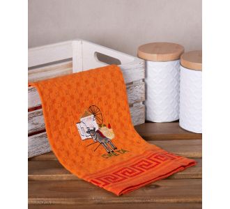 Σετ 12 τεμαχίων ποτηρόπανα γκοφρέ (50cm x 70cm) πορτοκαλί γαίδαρος CRETA 6978000004233 SilkFashion |  Πετσέτες Κουζίνας στο espiti