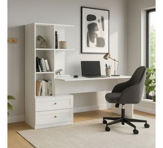 Γραφείο εργασίας Mantra Megapap χρώμα λευκό 150x60x152εκ. |  Γραφεία στο espiti