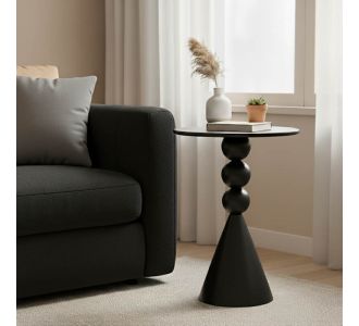 Βοηθητικό τραπέζι Bilane pakoworld μέταλλο σε μαύρη απόχρωση Φ39x55εκ |  Τραπεζάκια βοηθητικά στο espiti