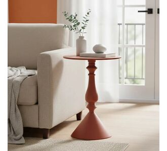 Βοηθητικό τραπέζι Lalou pakoworld μέταλλο σε απόχρωση terracotta Φ40x55εκ |  Τραπεζάκια βοηθητικά στο espiti