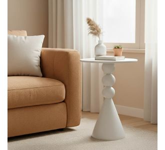 Βοηθητικό τραπέζι Bilane pakoworld μέταλλο σε κρεμ απόχρωση Φ39x55εκ |  Τραπεζάκια βοηθητικά στο espiti