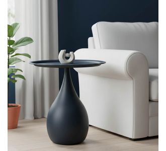 Βοηθητικό τραπέζι Samino pakoworld μέταλλο σε μαύρη απόχρωση Φ39x42εκ |  Τραπεζάκια βοηθητικά στο espiti