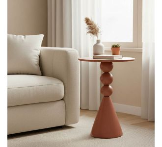 Βοηθητικό τραπέζι Bilane pakoworld μέταλλο σε terracotta απόχρωση Φ39x55εκ |  Τραπεζάκια βοηθητικά στο espiti