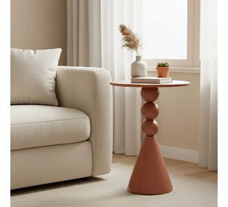 Βοηθητικό τραπέζι Bilane pakoworld μέταλλο σε terracotta απόχρωση Φ39x55εκ |  Τραπεζάκια βοηθητικά στο espiti