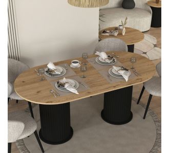 Τραπέζι Bohema Megapap χρώμα μαύρο - sepet oak 180x90x77,7εκ. |  Τραπέζια στο espiti