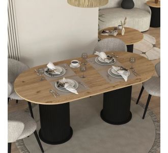 Τραπέζι Bohema Megapap χρώμα μαύρο - sepet oak 180x90x77,7εκ. |  Τραπέζια στο espiti