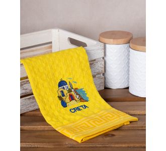 Σετ 12 τεμαχίων ποτηρόπανα γκοφρέ (50cm x 70cm) κίτρινος εκκλησία CRETA 6978000004251 SilkFashion |  Πετσέτες Κουζίνας στο espiti