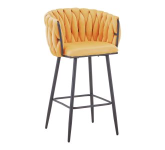 Σκαμπό μπαρ Vivian pakoworld κίτρινο βελούδο-πόδι μαύρο μέταλλο 57x50x100εκ |  Σκαμπώ μπαρ στο espiti