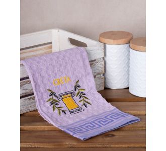 Σετ 12 τεμαχίων ποτηρόπανα γκοφρέ (50cm x 70cm) λιλά κίονας CRETA 6978000004246 SilkFashion |  Πετσέτες Κουζίνας στο espiti