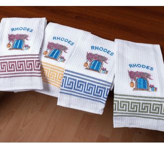 Σετ 12 τεμαχίων ποτηρόπανα (45cm x 65cm) πόρτα RHODES 5206978169205 SilkFashion |  Πετσέτες Κουζίνας στο espiti