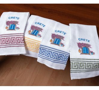 Σετ 12 τεμαχίων ποτηρόπανα (45cm x 65cm) πόρτα CRETE 5206978169250 SilkFashion |  Πετσέτες Κουζίνας στο espiti