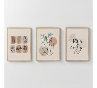 Πίνακας Xinbia pakoworld τρίπτυχος με ψηφιακή εκτύπωση και πλαίσιο 33x1.5x48εκ |  Πίνακες στο espiti