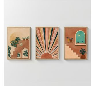 Πίνακας Quesin  pakoworld τρίπτυχος με ψηφιακή εκτύπωση και πλαίσιο 33x1.5x48εκ |  Πίνακες στο espiti