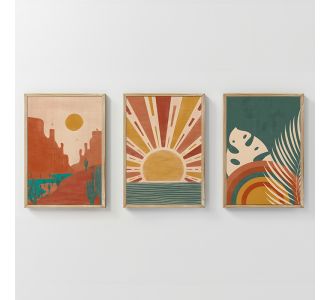 Πίνακας Bemvy pakoworld τρίπτυχος με ψηφιακή εκτύπωση και πλαίσιο 33x1.5x48εκ |  Πίνακες στο espiti