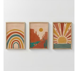 Πίνακας Jecko  pakoworld τρίπτυχος με ψηφιακή εκτύπωση και πλαίσιο 33x1.5x48εκ |  Πίνακες στο espiti