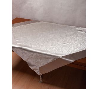 Σατέν τραπεζοκαρέ 2009 λουλούδι (130cm x 130cm) γκρί 5206978165566 SilkFashion |  Τραπεζομάντηλα στο espiti