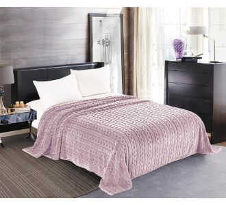 Κουβέρτα fleece braid (160cm x 220cm) λιλά 5206978163104 SilkFashion |  Κουβέρτες fleece Υπέρδιπλες στο espiti