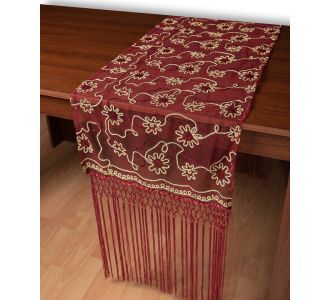 Τούλινη καρέ τραβέρσα 7180 (50cm x 200cm) μπορντώ  5206978166853 SilkFashion |  Τραπεζομάντηλα στο espiti