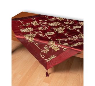 Σατέν τραπεζοκαρέ 7710 (135cm x 135cm) μπορντώ   5206978166907 SilkFashion |  Τραπεζομάντηλα στο espiti