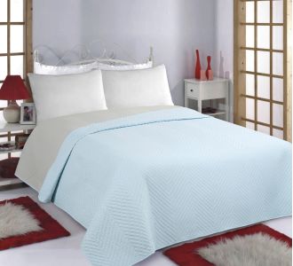 ΚΟΥΒΕΡΛΙ σετ (240cm x 260cm) BONES sky blue/ grey 5206978074707 SilkFashion |  Κουβερλί Υπέρδιπλα στο espiti