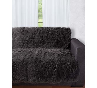 Διακοσμητικό μαλλιαρό ριχτάρι 5336 (145cm x 195cm) ανθρακί 5206978075230 SilkFashion |  Ριχτάρια στο espiti