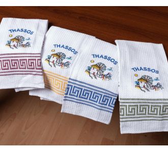 Σετ 12 τεμαχίων ποτηρόπανα (45cm x 65cm) ανεμόμυλος THASSOS 5206978168925 SilkFashion |  Πετσέτες Κουζίνας στο espiti