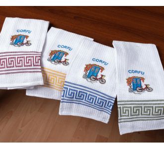 Σετ 12 τεμαχίων ποτηρόπανα (45cm x 65cm) ποδήλατο CORFU 5206978168987 SilkFashion |  Πετσέτες Κουζίνας στο espiti