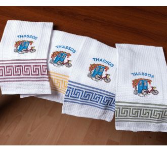 Σετ 12 τεμαχίων ποτηρόπανα (45cm x 65cm) ποδήλατο THASSOS 5206978169007 SilkFashion |  Πετσέτες Κουζίνας στο espiti
