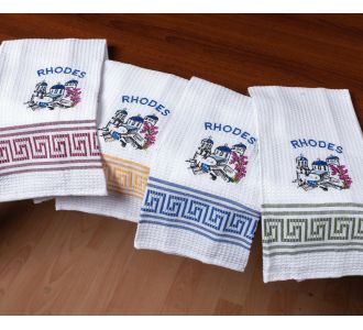 Σετ 12 τεμαχίων ποτηρόπανα (45cm x 65cm) εκκλησία RHODES 5206978169045 SilkFashion |  Πετσέτες Κουζίνας στο espiti