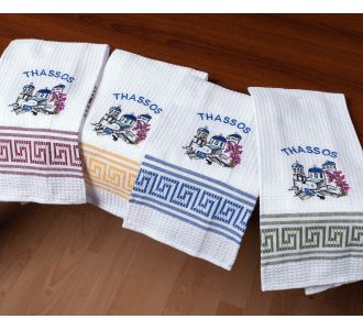 Σετ 12 τεμαχίων ποτηρόπανα (45cm x 65cm) εκκλησία THASSOS 5206978169083 SilkFashion |  Πετσέτες Κουζίνας στο espiti