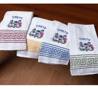 Σετ 12 τεμαχίων ποτηρόπανα (45cm x 65cm) εκκλησία CRETE 5206978169090 SilkFashion |  Πετσέτες Κουζίνας στο espiti