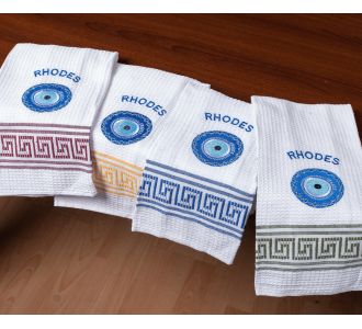 Σετ 12 τεμαχίων ποτηρόπανα (45cm x 65cm) μάτι RHODES 5206978169120 SilkFashion |  Πετσέτες Κουζίνας στο espiti