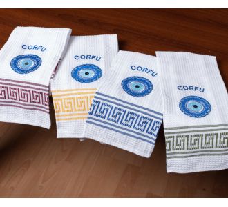 Σετ 12 τεμαχίων ποτηρόπανα (45cm x 65cm) μάτι CORFU 5206978169144 SilkFashion |  Πετσέτες Κουζίνας στο espiti