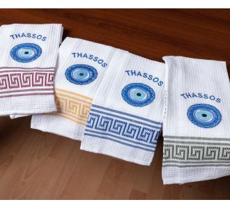 Σετ 12 τεμαχίων ποτηρόπανα (45cm x 65cm) μάτι THASSOS 5206978169168 SilkFashion |  Πετσέτες Κουζίνας στο espiti