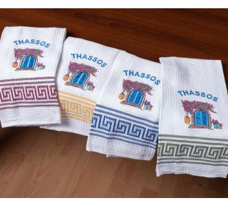 Σετ 12 τεμαχίων ποτηρόπανα (45cm x 65cm) πόρτα THASSOS 5206978169243 SilkFashion |  Πετσέτες Κουζίνας στο espiti