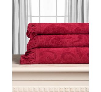 Βαμβακερή ζακάρ πετσέτα ALICIA 520gsm (40cm x 60cm) κόκκινο 5206978165917 SilkFashion |  Σετ Πετσέτες στο espiti