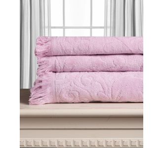 Βαμβακερή ζακάρ πετσέτα ALICIA 520gsm (40cm x 60cm) ρόζ 5206978166006 SilkFashion |  Σετ Πετσέτες στο espiti