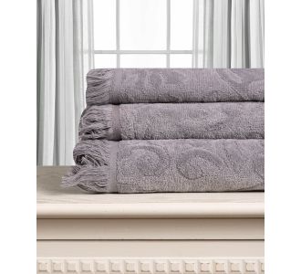 Βαμβακερή ζακάρ πετσέτα ALICIA 520gsm (50cm x 100cm) γκρί 5206978165801 SilkFashion |  Σετ Πετσέτες στο espiti