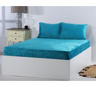 Σεντόνι fleece solid (160cm x 200cm ) tile blue  5206978082924 SilkFashion |  Σεντόνια Υπέρδιπλα / King Size στο espiti