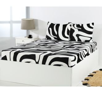 Fleece σεντόνι με λάστιχο και μαξιλαροθήκες (100cm x 200cm + 30cm) design 3 5206978083013 SilkFashion |  Σεντόνια Υπέρδιπλα / King Size στο espiti