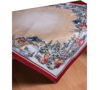 τραπεζοκαρέ (140cm x 140cm) ANGELS 5206978169786 SilkFashion |  Χριστουγεννιάτικα Τραπεζομάντηλα  στο espiti