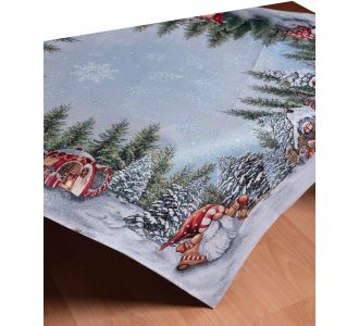 καρέ (100cm x 100cm) SEARCHING GNOMOS 5206978017865 SilkFashion |  Χριστουγεννιάτικα Τραπεζομάντηλα  στο espiti