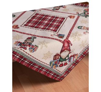 τραπεζοκαρέ (140cm x 140cm) SQUARE GNOMES 5206978169830 SilkFashion |  Χριστουγεννιάτικα Τραπεζομάντηλα  στο espiti