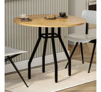 Τραπέζι Roma Megapap χρώμα pine oak Ø80x75εκ. |  Τραπέζια στο espiti