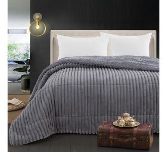 Beauty Home Κουβερτοπάπλωμα υπέρδιπλο Art 12524 220x240 Ανθρακί       |  Κουβερτοπαπλώματα  στο espiti