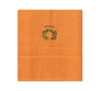 Πετσέτα Προσώπου ( 50cm x 100cm ) Πορτοκαλί με Στεφάνι ΡΟΔΟΣ 5206978159404 SilkFashion |  Πετσέτες Κουζίνας στο espiti